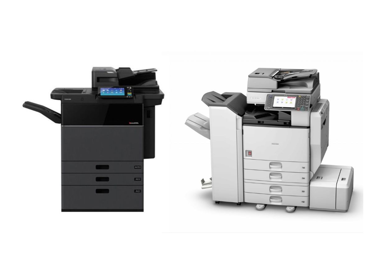 Máy photocopy in màu gần đây được yêu thích - Toshiba và Ricoh