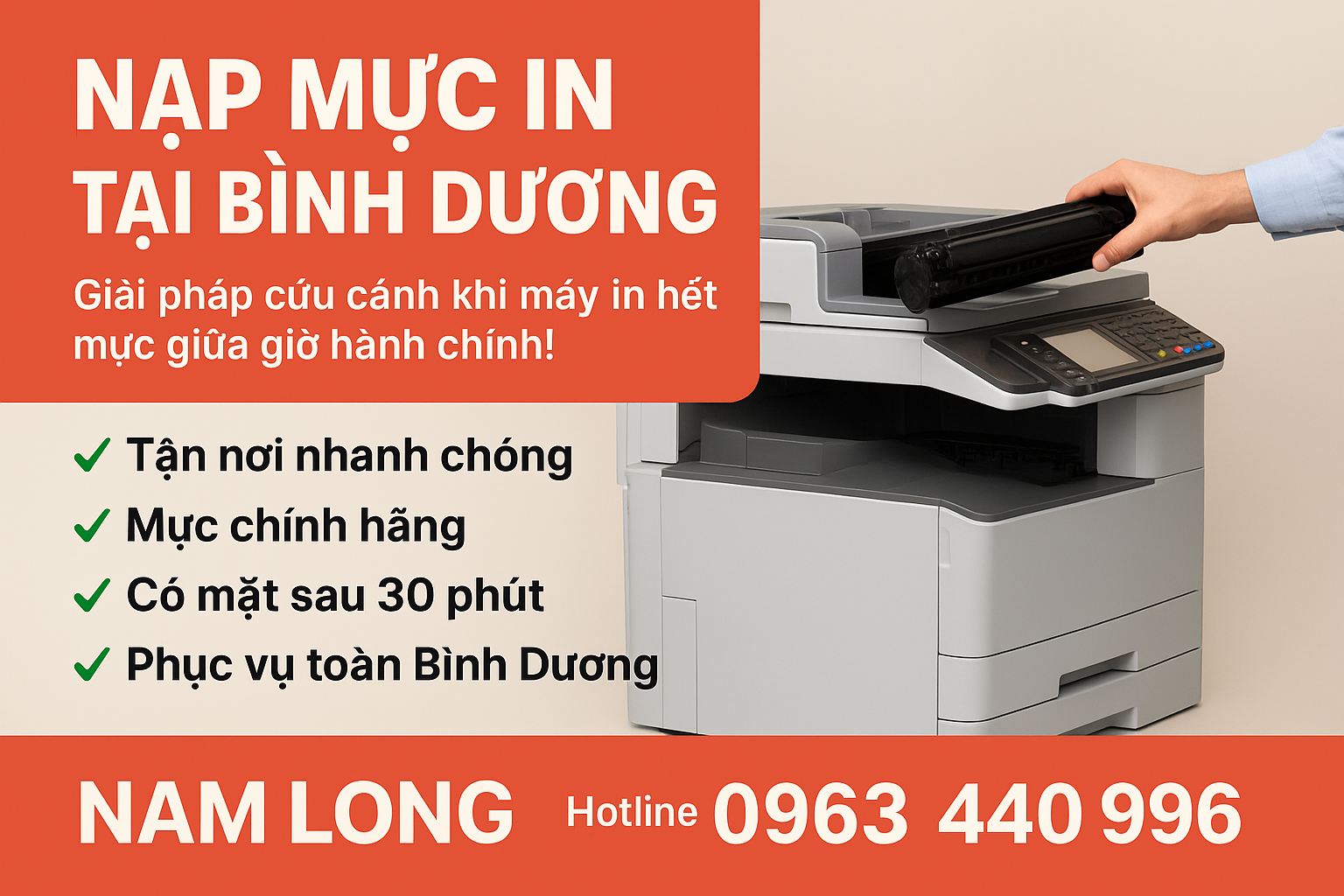 Dịch vụ nạp mực in tại Bình Dương